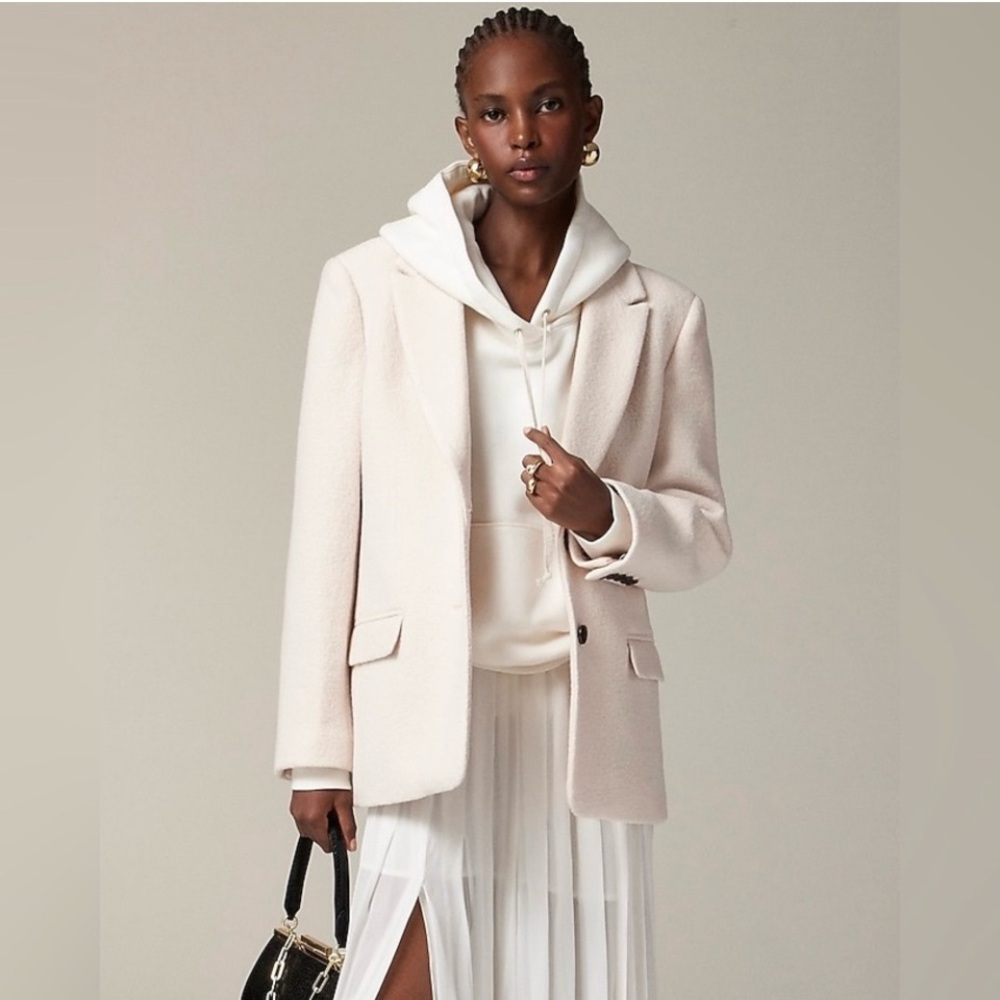 J. Crew Dusty Ivory Boiled Wool Blazer/Jacket